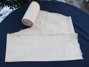 ANTIGUO BLANCO AUTÉNTICO TEJIDO CASERO HILADO ALGODÓN TEXTIL - Imagen 1 de 10