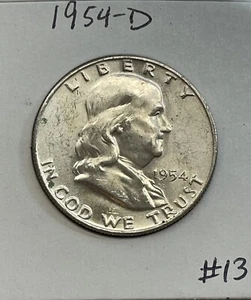 Medio dólar Franklin 1954-D BU de OBW Roll Estate liquidación #13 - Imagen 1 de 2