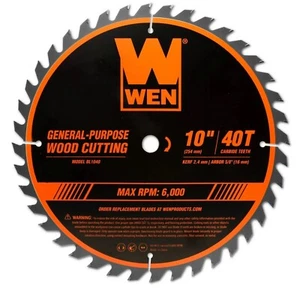 Woodworking Saw Blade for Miter Table Saws 10 Inch 40 Tooth Carbide Tipped NEW - Picture 1 of 5