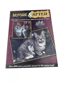 Grey Tabby Kitten to King Before & After Jigsaw Puzzle Cat Sealed 500 Pieces - Picture 1 of 2