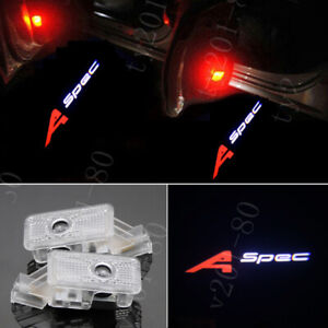 2Pc A-spec Logo Led Light Car Door Emblem Projector For Acura MDX ZDX RLX TL TLX