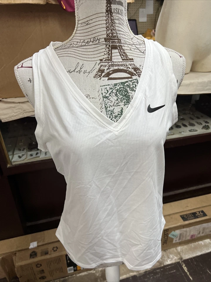 Nike Court Dri-FIT Cutout Tennis Tank Women's Medium White DH4926 Golf Top