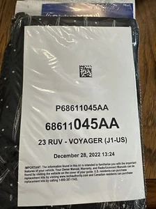2023 Chrysler Voyager Owners Manual  With Case NEW SEALED OEM 68611045AA - Picture 1 of 2