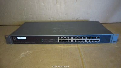 Level One GSW-2457 V2.0 Gigabit Switch 24-Port RJ-45 LAN Network INCL RACK EARS - Bild 1 von 4