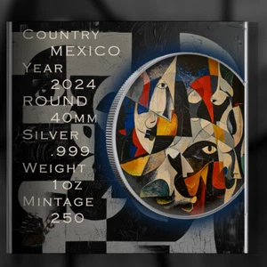 2024 Mexico Libertad 1oz .999 Silver Coin Colorized "A Picasso Tribute" - Picture 1 of 5