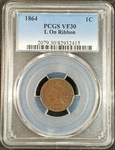 1864 L Indian Head Cent PCGS VF30 2079.30/82932415 Error Rotated Reverse Rare - Picture 1 of 10