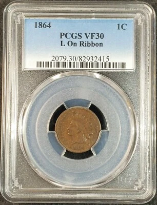  1864 L Indian Head Cent PCGS VF30 2079.30/82932415 Error Rotated Reverse Rare - Image 1 of 4