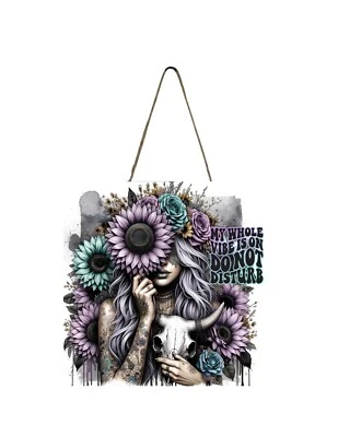 Mini letrero pequeño de madera hecho a mano My Whole Vibe is on Not Disturb Foto 1 de 4