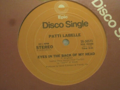 PATTI LABELLE EYES IN THE BACK OF MY HEAD 12" ORIG '78 EPIC DISCO VG+ SHRINK! Foto 1 de 2