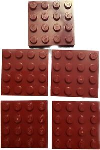 LEGO Parts - Dark Red Plate 4 x 4 - No 3031 - QTY 5 T1