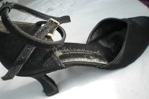 Tanzschuhe INTERNATIONAL DANCE SHOES LADIES Damen schwarz Lurex black size 3,5 - Bild 1 von 9