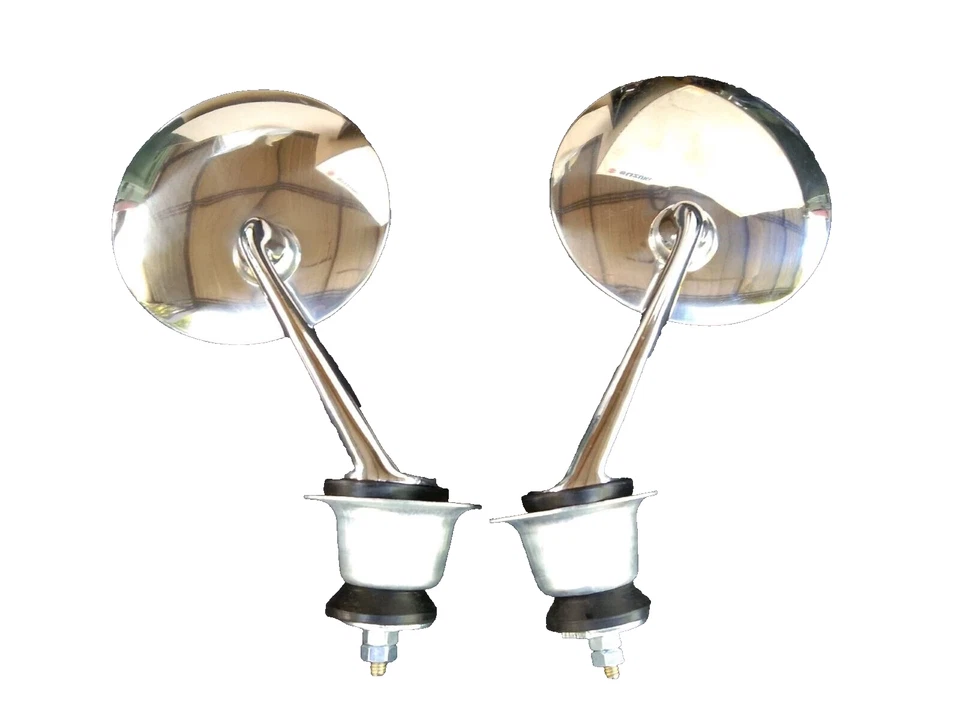 Round chrome side mirror, original style,fit for Datsun 320 520 521 620 set L&R Foto 1 de 3
