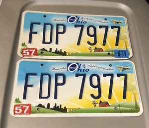 OHIO LICENSE PLATES Pair        FDP 7977 Excellent Condition - Picture 1 of 1