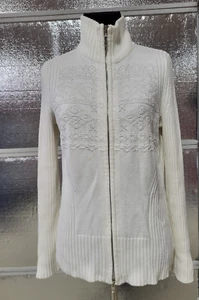 Eddie Bauer Womens Sweater - Small - White - Crochet Style - Very Pretty - Picture 1 of 8