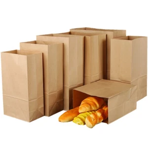 Kraft Brown Paper Bags Liquor Grocery Store (1-1000 Count) Bags - 5LB Stock Home - Picture 1 of 6