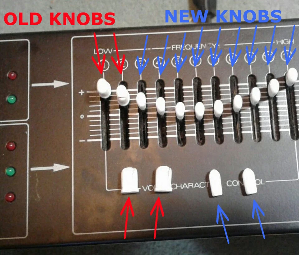 Set of 32 Slider Cap Knobs for Roland Graphic Equalizer SEQ 331 315 Fader - Image 1 of 3