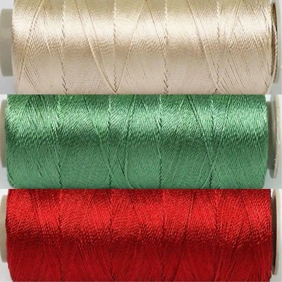 Holly Thread Set - 3 Spools Size 12 - 25gr 328yd ea Poly Embroidery Cross Stitch - Image 1 of 4