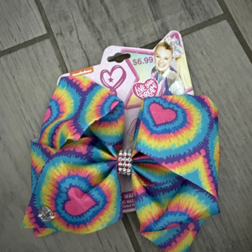 Nickelodeon Jojo Siwa Girls Neon Pink Signature Paint Splatter Hair Bow Clip