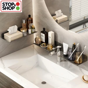 Bathroom Rack Bathroom Shelf Toilet Storage Rack Toilet Kitchen Space Aluminum H - Picture 1 of 35