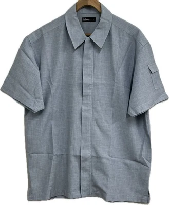 Blue Inc Men’s Blue Zipped Shirt Short Sleeve - Image 1 of 3