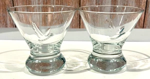 Set 2 bicchieri Martini Lowball con piedini senza stelo vodka in rilievo oca grigia - Foto 1 di 7