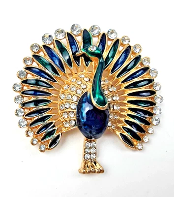 Multicolor Peacock brooches enamel Bird brooch Pin animal Gift men boutonniere - Image 1 of 4