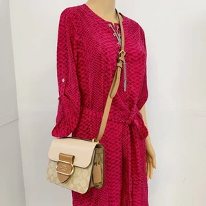 Coach CR329 Morgan Square Crossbody Bag In Blocked Signature Canvas IN - Picture 1 of 6