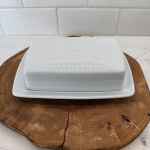 Apilco Classic Whiteware 1/2 Pound Butter Dish w/Lid 7 1/2" France - Picture 1 of 7