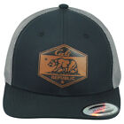Republic California Cali Usa Black Gray Adjustable Patch Mesh Trucker Hat Cap