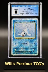 CGC 8 Seel 92/110 Legendary Collection 2002 Reverse Holo Pokémon Card WOTC - Picture 1 of 3
