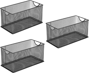 Wire Mesh Metal Steel Storage Basket Organizer CD Storage Boxes Organizer Bin - Picture 1 of 12