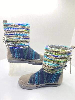 Botas Toms para mujer talla US 7,5 coloridas tipo tejido top calzado cálido corbatas S4 Foto 1 de 4