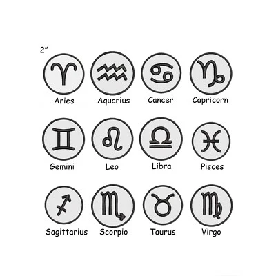 Zodiac Sign Patch Embroidered Iron-On Applique for Clothes, Astrology Horoscope - Image 1 of 4