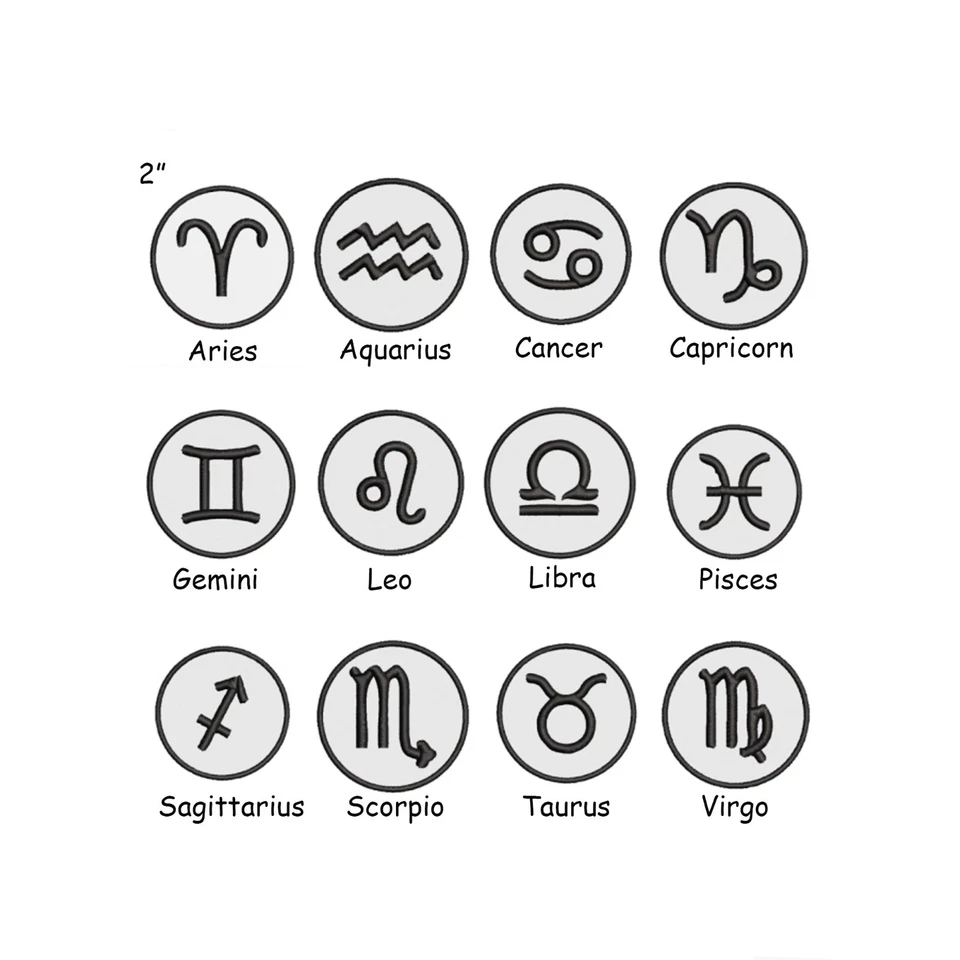 Zodiac Sign Patch Embroidered Iron-On Applique for Clothes, Astrology Horoscope - Image 1 of 4