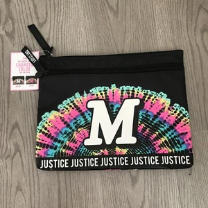 Justice tye dye rainbow "M” color changing wet/dry bikini bag brand new - Picture 1 of 9