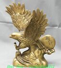 10" Old Chinese Copper Folk Feng Shui Animal eagle hawk king of Birds Statue