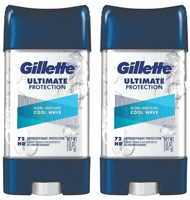 Gillette Ultimate Protection Clear Non Irritant Antiperspirant Cool Wave 2 Pack! - Image 1 of 3