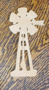 Old Windmill Cutout, Unfinished Wood Plaque Sign,Wood Crafts,Craft supply, 4.5" - Picture 1 of 4