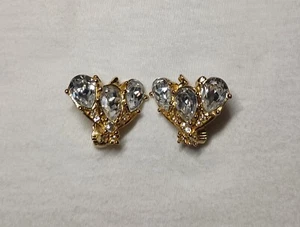 Vintage Christian Dior Iconic Bumble Bee Strass Kristalle Clip On Ohrringe - Bild 1 von 4