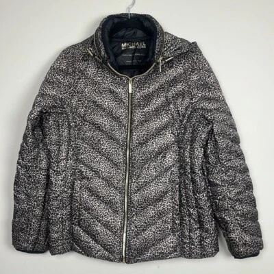 Michael Kors 豹纹可打包羽绒夹克 / 尺寸 L — 第 1/4 张图片