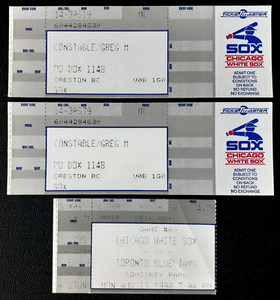 TORONTO BLUE JAYS VS WHITE SOX 08/13/1990 COMISKEY PARK MLB TICKET STUB    10630