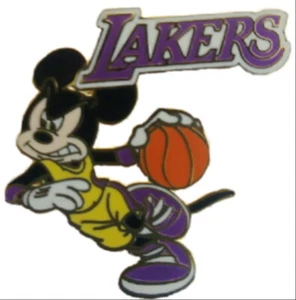 Los Angeles Lakers Pins Mickey Mouse Dribbling Disney NBA B-Ball Collector Pin@@ - Picture 1 of 1