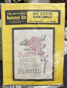 Vintage Patty Ann Creations Cross Stitch Kit Big Stitch BLOOM SAMPLER #239 - Picture 1 of 3