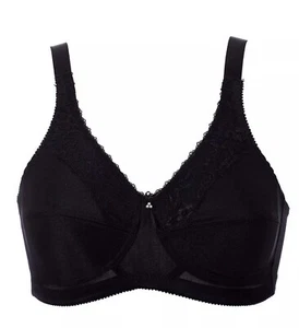 Trulife Mastectomy Bra Size 46C Black Style 210 Lace Accent Soft Cool Max Lining - Picture 1 of 21