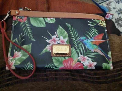 Bolso sin asas de cuero Cavalcanti multicolor floral mariposa pájaro muñeca Italia Foto 1 de 4