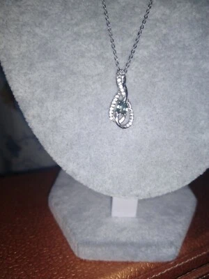 Montana Green Sapphire, Cambodian Zircon Plat/SS Pendant W20"chain,TCW=0.74 - Image 1 of 4