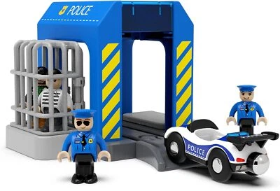 Car Washer Police Station For Thomas Brio Kid Toy Wooden Train Track Accessories - Image 1 of 4