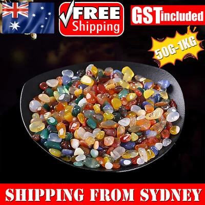 50g - 1KG Mixed Agate Crystal Chips BULK Grade Natural Gemstone Polished Mini AU - image 1 of 4