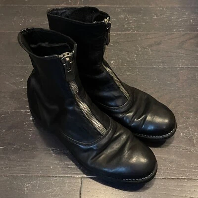 Guidi 210 Mujer Caballo Cuero Cremallera Frontal Botas Negro Talla 37 Hecho en Italia Foto 1 de 4