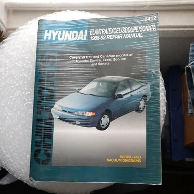HYUNDAI Elantra Excel Scoupe Sonata 1986-1993 manual de reparación de servicio Chilton 8412 Foto 1 de 4